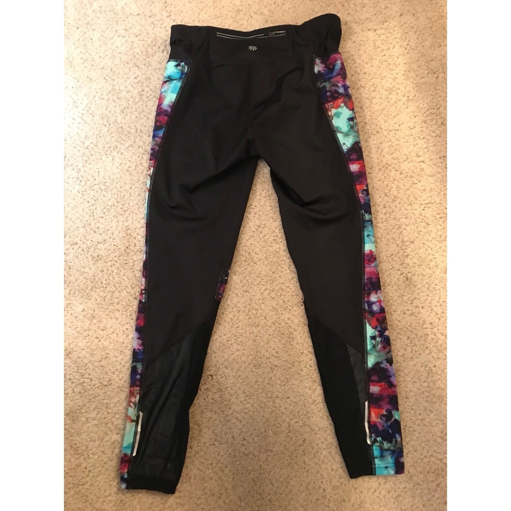 Athleta floral/black workout pants - Picture 2 of 4